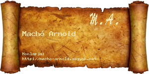 Machó Arnold névjegykártya