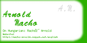 arnold macho business card